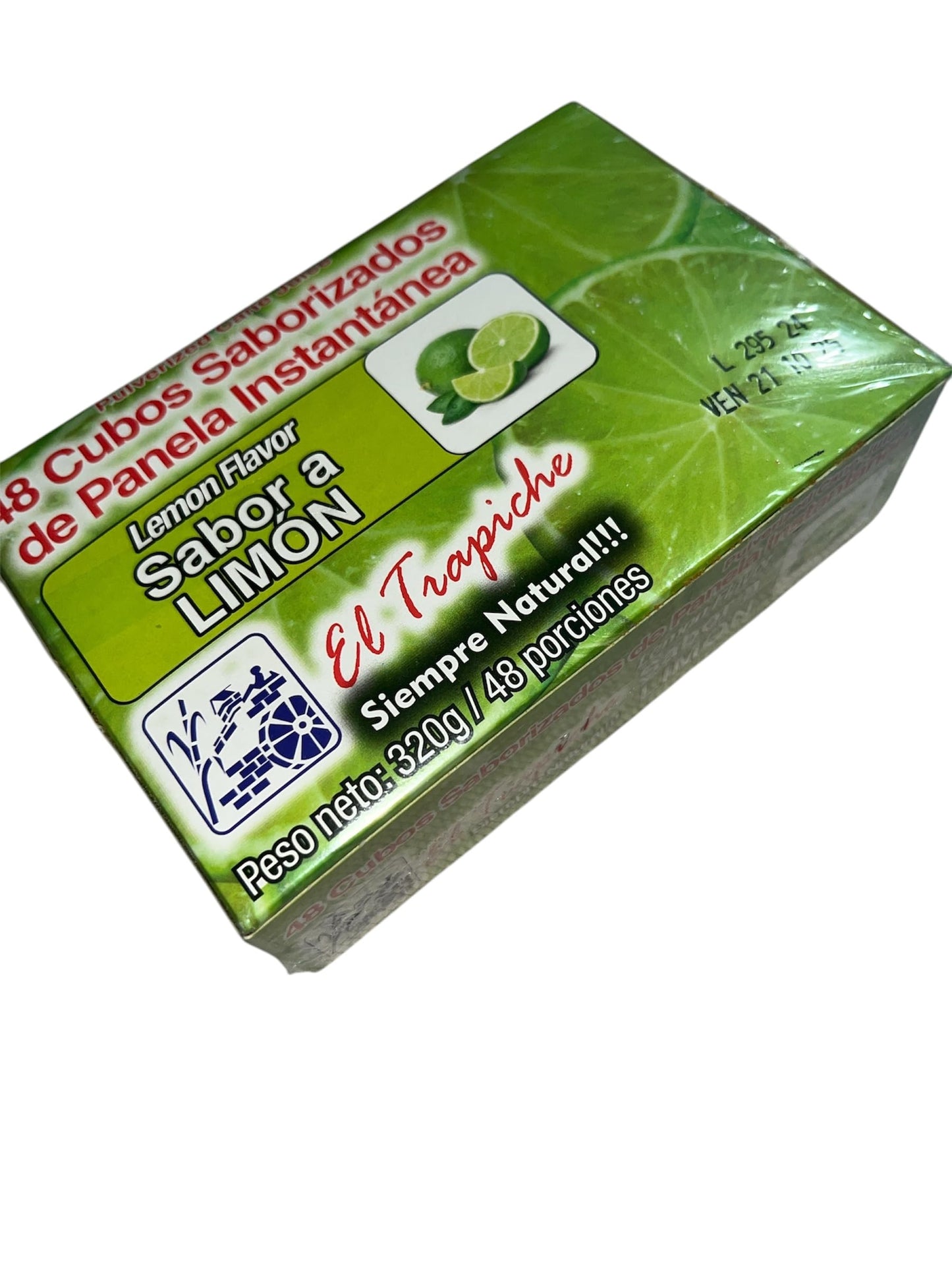 PANELA en cubos Instant  nea saborizada 48 cubos peso neto 320g para tomar en forma de TE, importada de Colombia (LIMON)