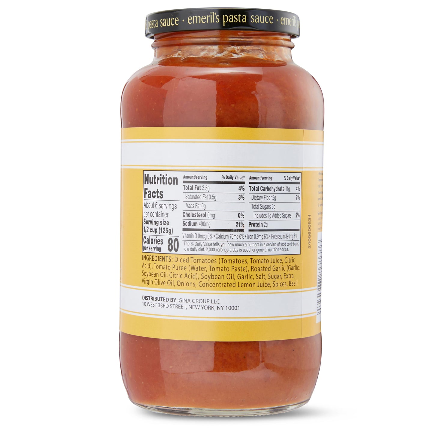Emeril Lagasse Pasta Sauce 6-Pack, Roasted Garlic, 25 Oz Jars for Homemade Pasta and Spaghetti