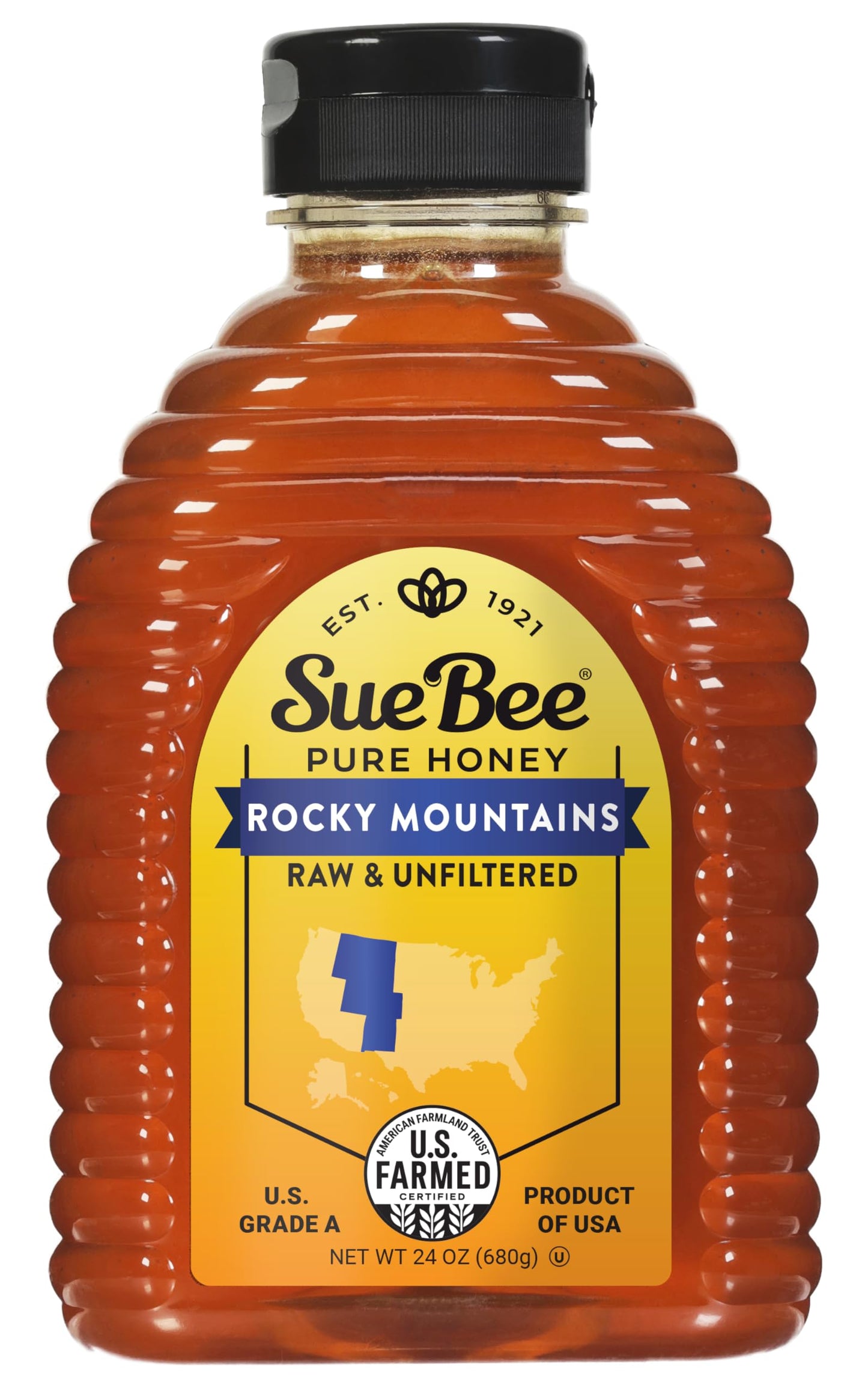 Sue Bee Honey Strained Unfiltered Beekeeper-Owned Co-op Honey 24 Oz