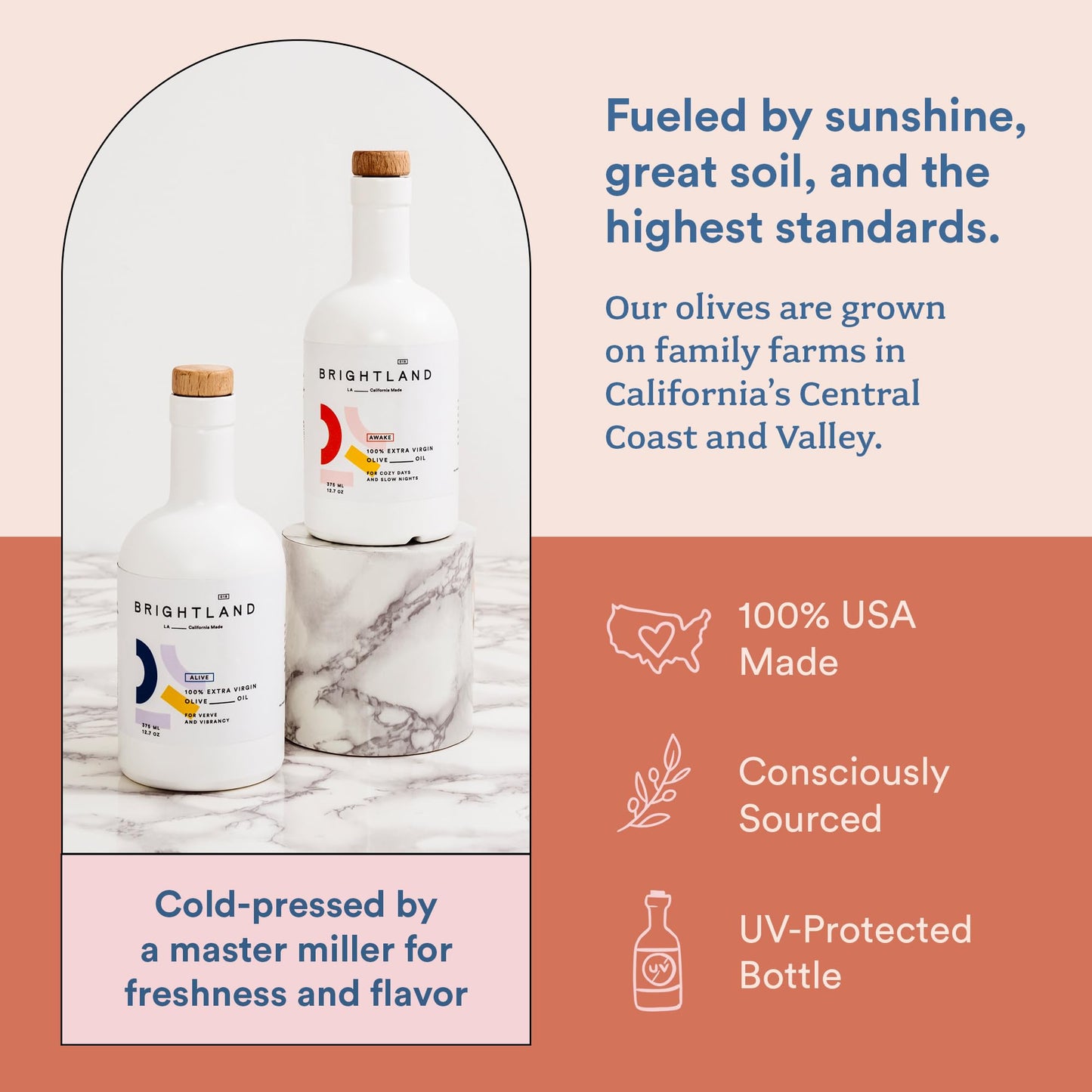 Brightland California Extra Virgin Olive Oils, The Duo - First Cold-Pressed Made With Early-Harvest Olives - Polyphenol Rich & A