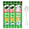 Candy Freezer Pr!?gles Sour Cream and Onion Potato Crisps Chips, 5.5 Oz (Pack of 3) Canister Pack with Mini Metal Shovel Spoons 