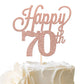 YCTHUNFISH Cake Topper - Black Glitter Number 70 - 70th Birthday Decorations - Rose Gold - Bamboo Material