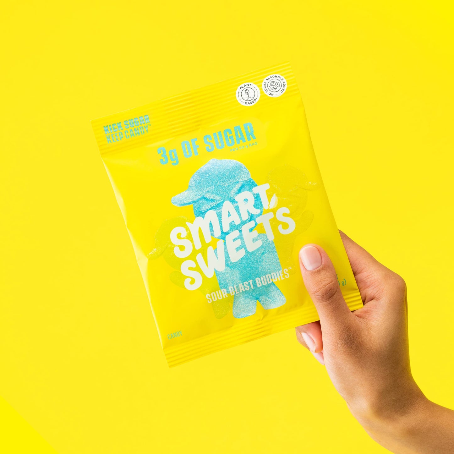 SmartSweets Sour Blast Buddies, Low Sugar Gummy Candy (3g), Low Calorie (130), Gluten-Free -1.8oz (Pack of 12) Packaging may var