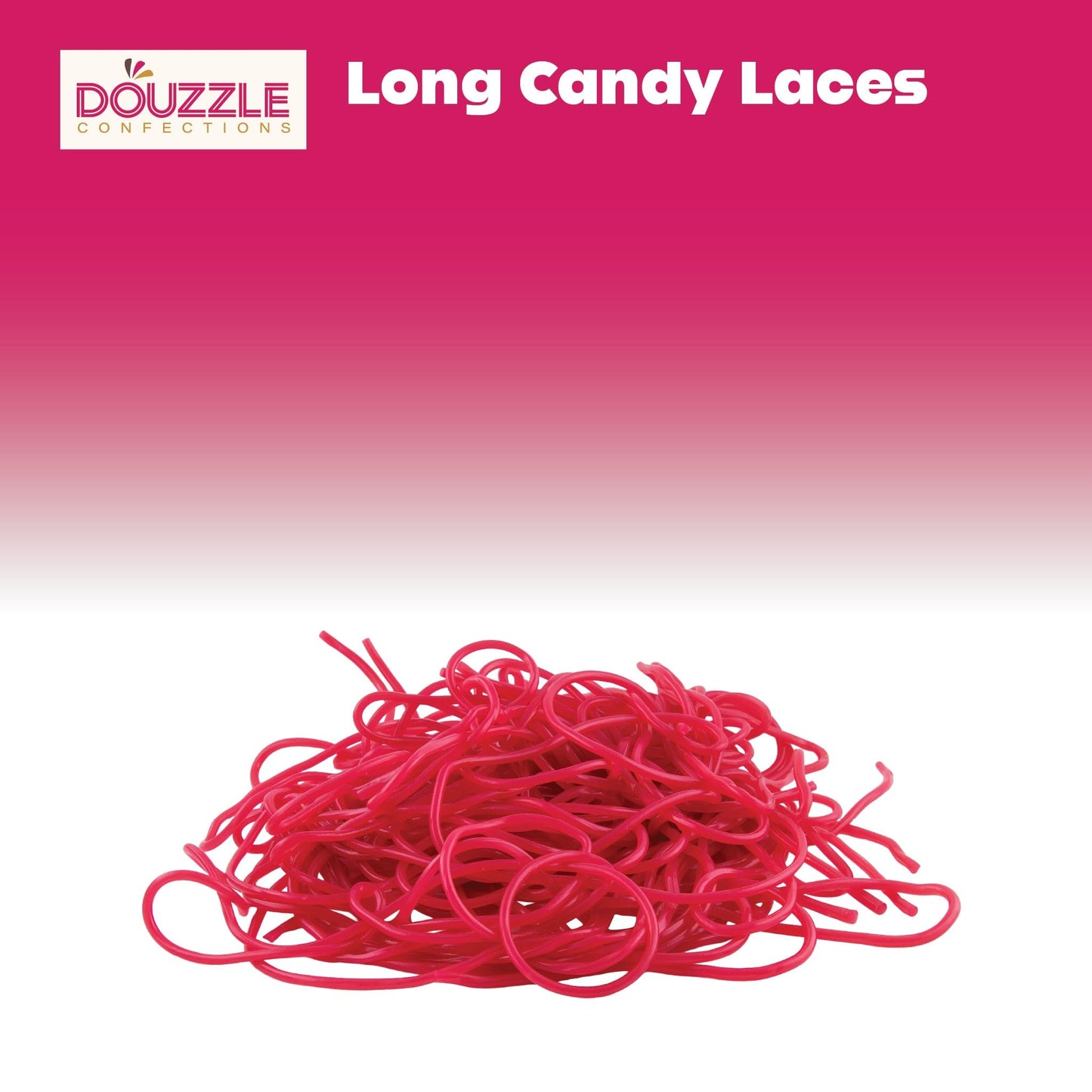 DOUzzle Back To School Lasso Licorice Laces Candy Shoe Strings Red Strawberry (3.5 OZ - 1 Pack) Goodie Bag Stuffer, Pinata Fille