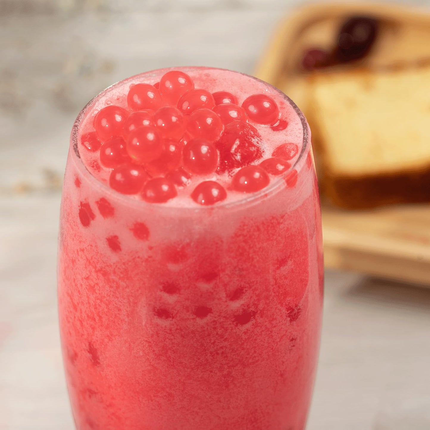 Tea Zone B2063 Raspberry Popping Pearls For Boba Tea Beverages, Sweets, Ice Cream Topping (7 Lbs)
