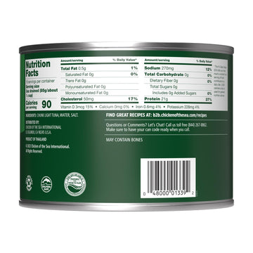 Chicken Of The Sea Chunk Light Yellowfin Tuna In Water, Wild Caught Tuna, Foodservice Size, 66.5 Oz. Can (Pack Of 6)