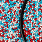 NIPEOR Nonpareils Sprinkles, 2mm Edible Pearl Sprinkles for Baking, 130g, Red Blue
