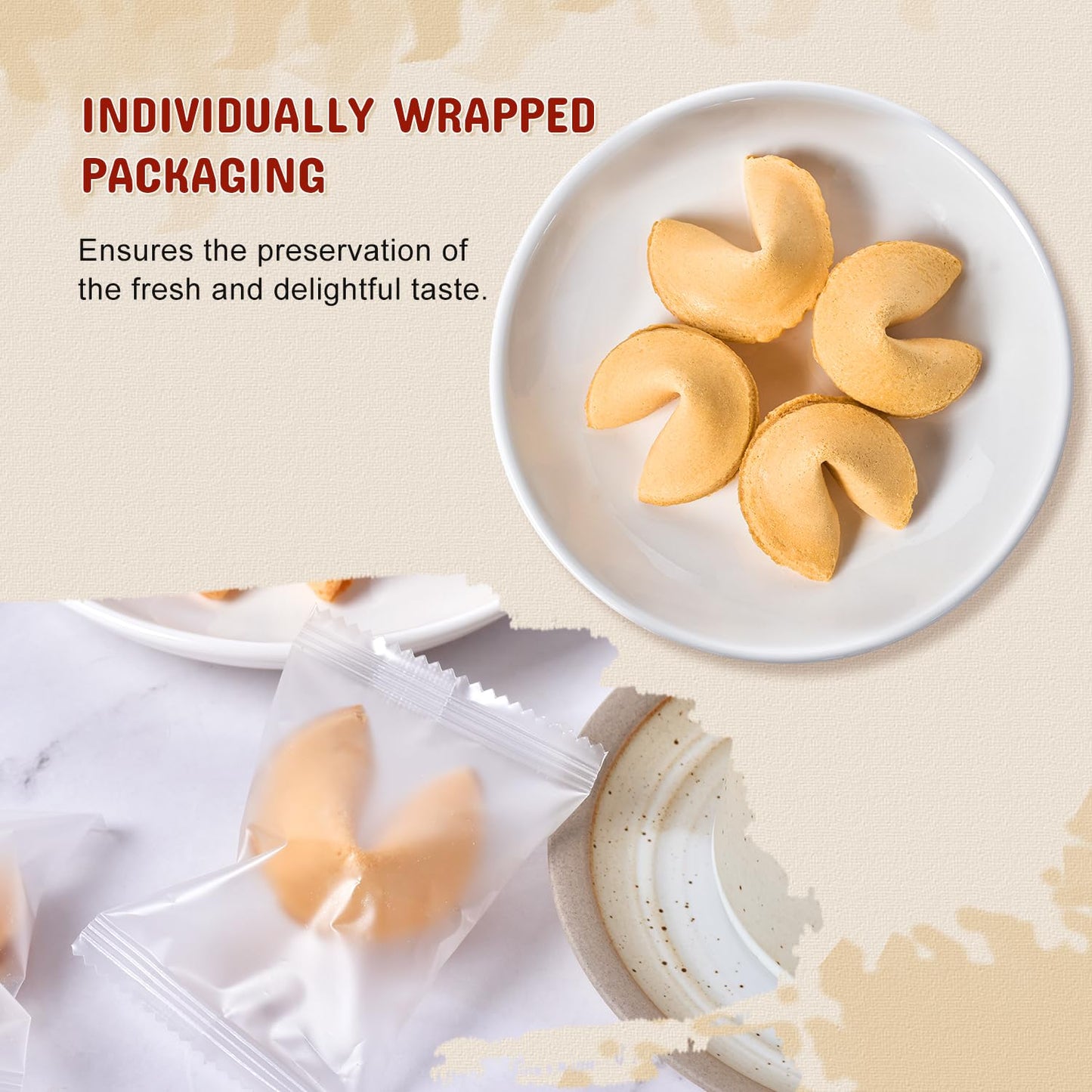 52Usa Fortune Cookies, Approx. 350Pcs, Vanilla Flavor, Fortune Cookies Individually Wrapped Bulk, Fresh Cookies 56Oz