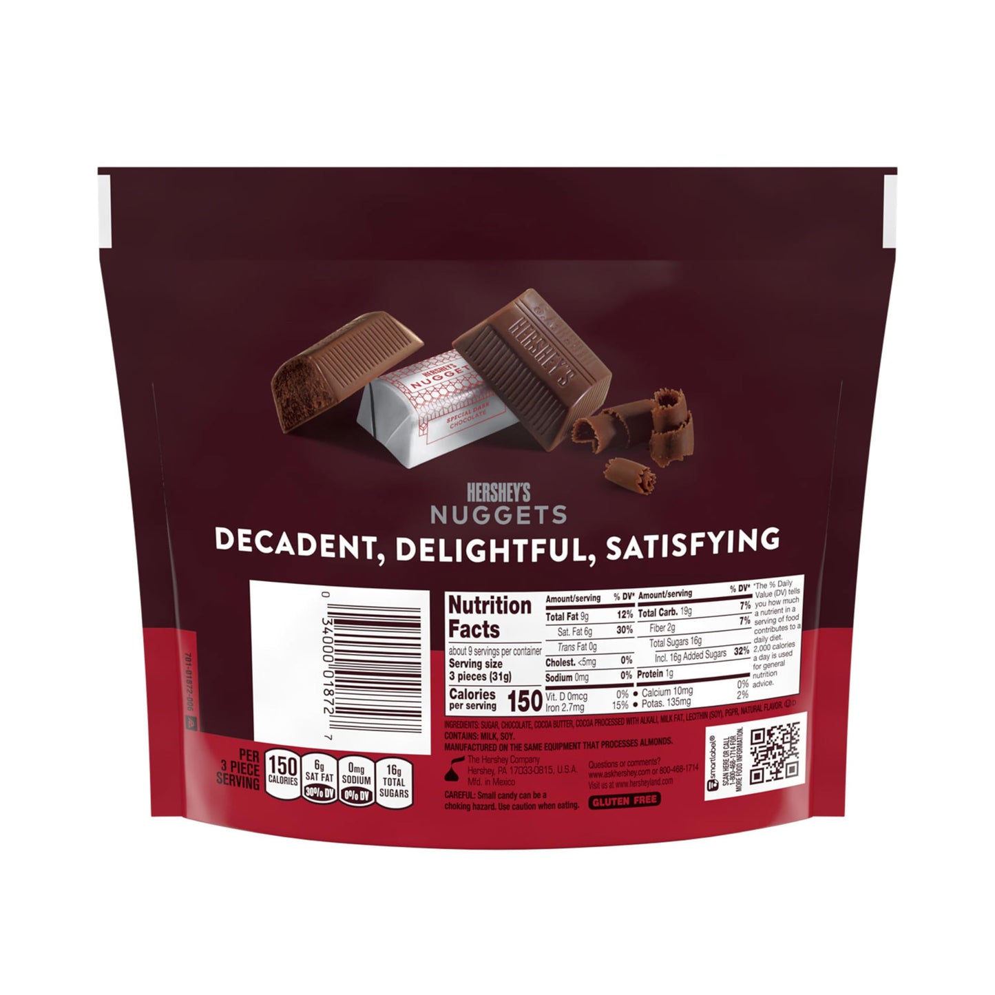 HERSHEYS NUGGETS SPECIAL DARK Mildly Sweet Chocolate Candy Share Pack, 10.2 oz