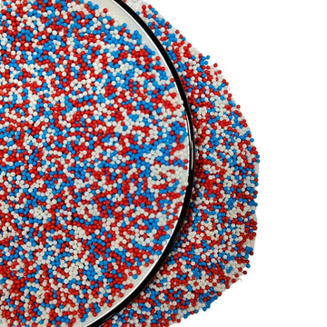 Homankit Patriotic Sprinkles Red White And Blue Nonpareils Sprinkles Edible Cookie Decorations Mini Pearls For Decorating Cake,