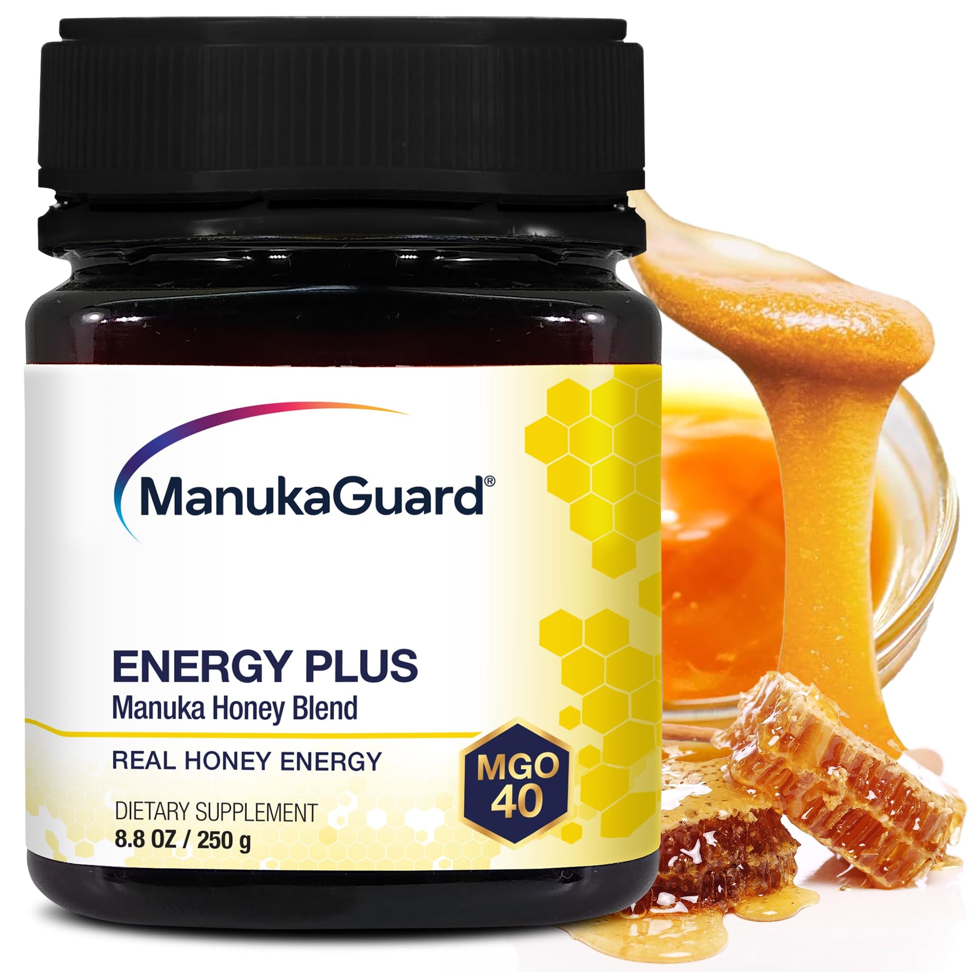 ManukaGuard enhanced Gold Energy MGO 40 8.8 Oz. / 250G Raw Manuka Honey Blend
