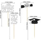 Ephlyn Cupcake Toppers 36Pcs Glitter Graduation Theme Class of 2025 Silver