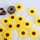 Diyasy Sunflower Cupcake Toppers,30 Pcs Sunflower Cake Topper Kit For Sunflower Birthday Party Decorations Supplies