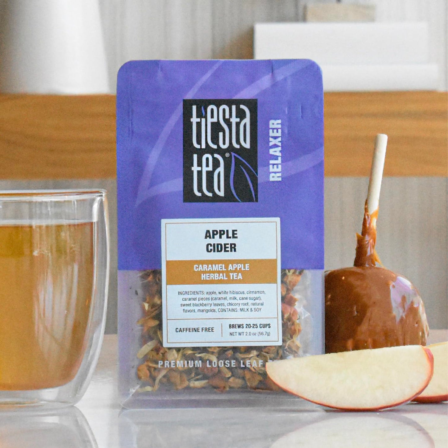 Tiesta Tea Apple Cider Herbal Tea, Non-Caffeinated, Loose Leaf, 2oz Resealable Pouch, Brew Up to 25 Cups
