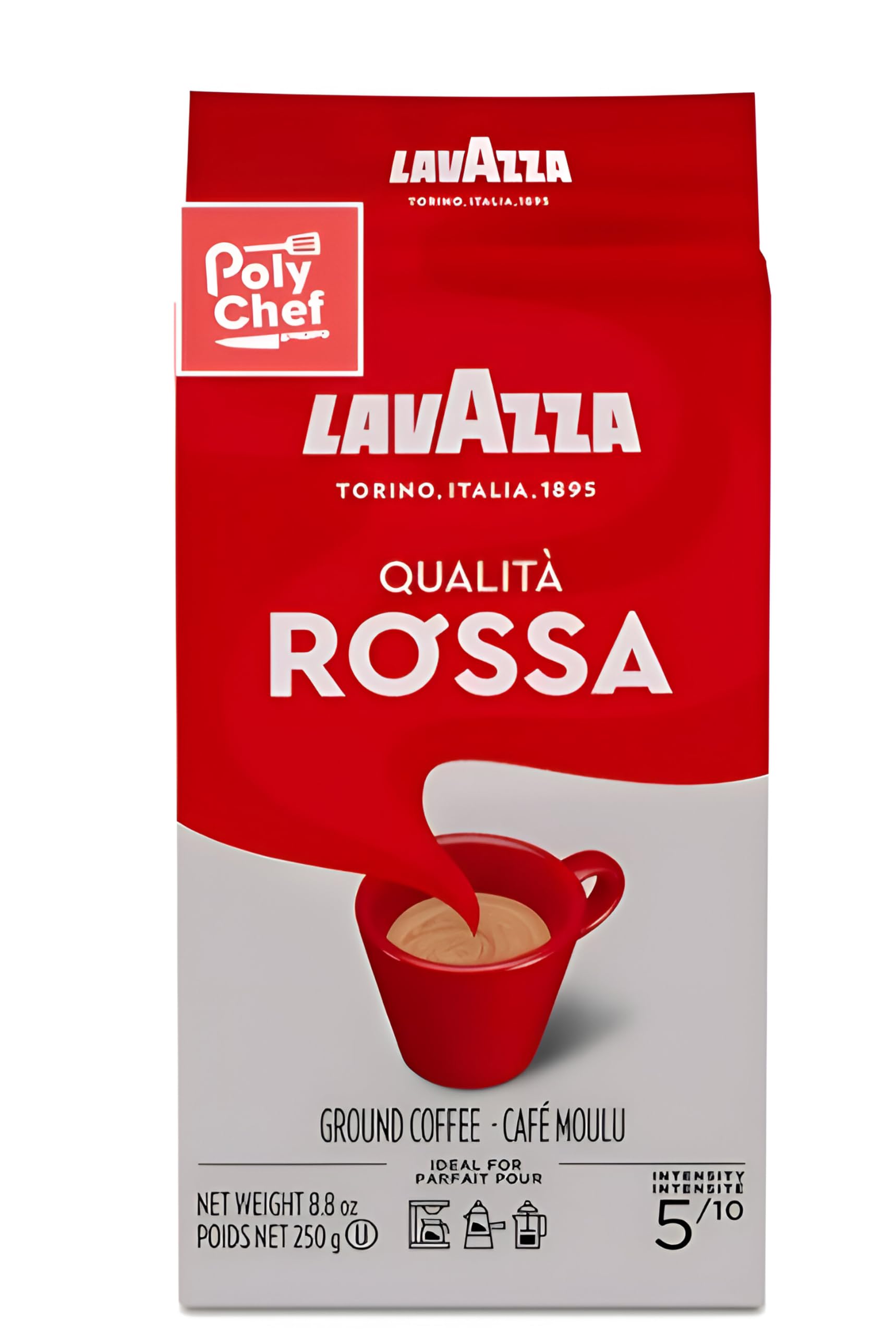 Lavazza Qualita Rossa Ground Coffee, 8.8 oz Brick, Pack of 3