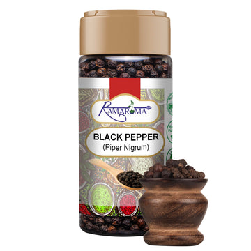Ramaroma Natural Whole Black Pepper, Black Peppercorns, 3.5oz (100g) Perfect Size for Grinders!