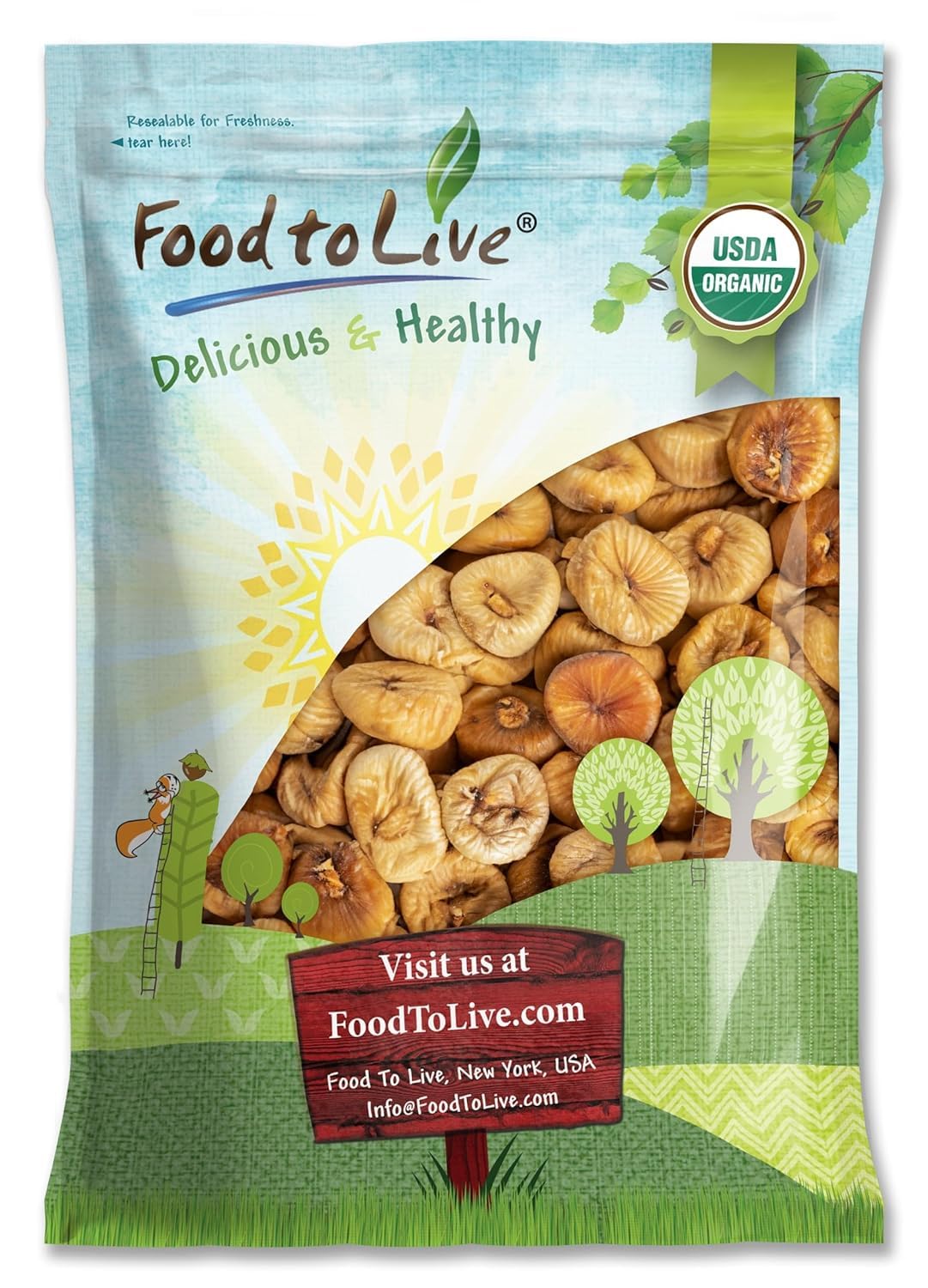 Food to Live Organic Turkish Smyrna Figs – Non-GMO, Sun-Dried, Unsulfured, Kosher, Vegan, 8 Pounds