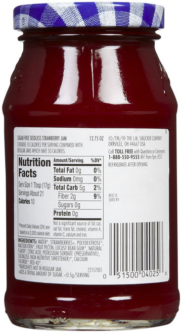 Sugar Free Seedless Strawberry Jam, 12.75 Ounce (Pack of 2)