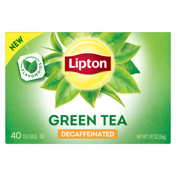 Lipton Decaffeinated Green Tea Bags, Unsweetened Teabags For Decaf Hot Tea Or Decaf Iced Tea With Flavonoids, 40 Total Tea Bags