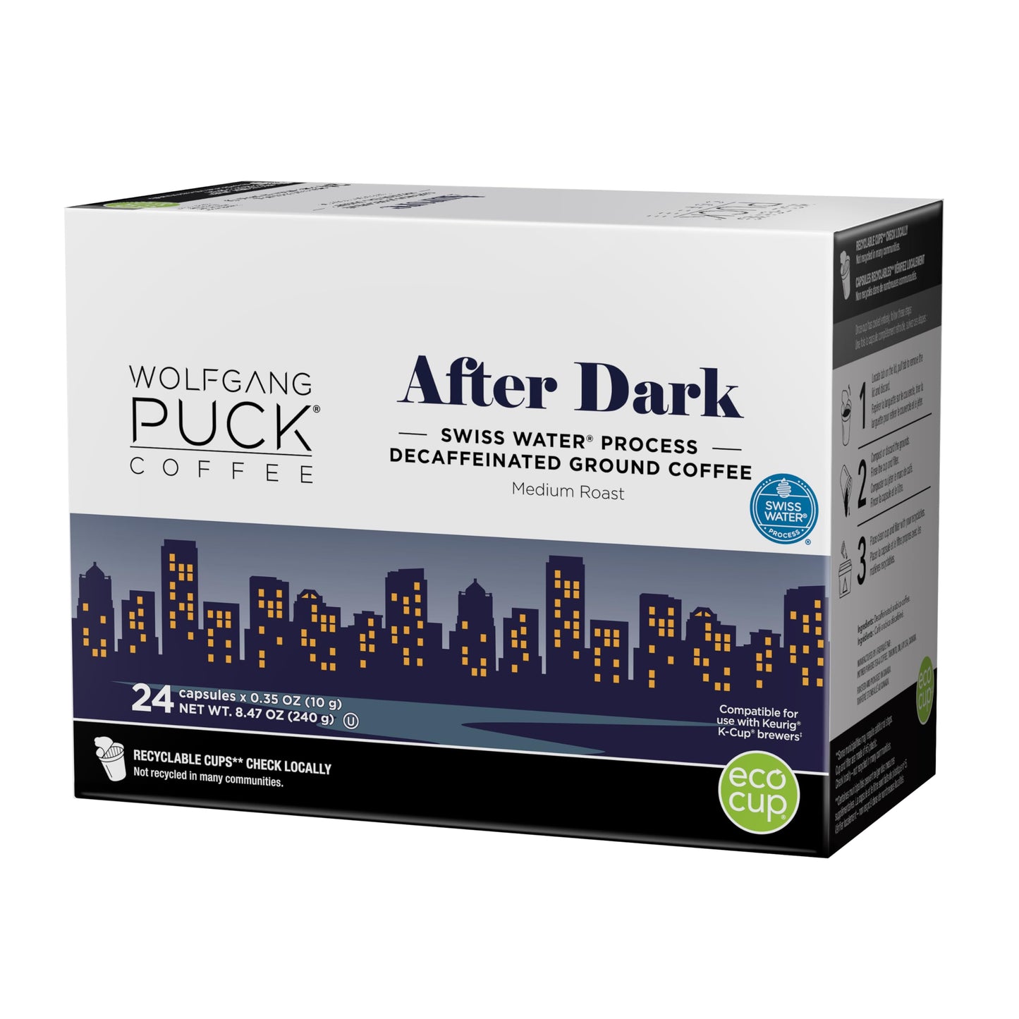 Wolfgang Puck Coffee Capsules, After Dark, 24 Count, Single Serve, Model 3774010