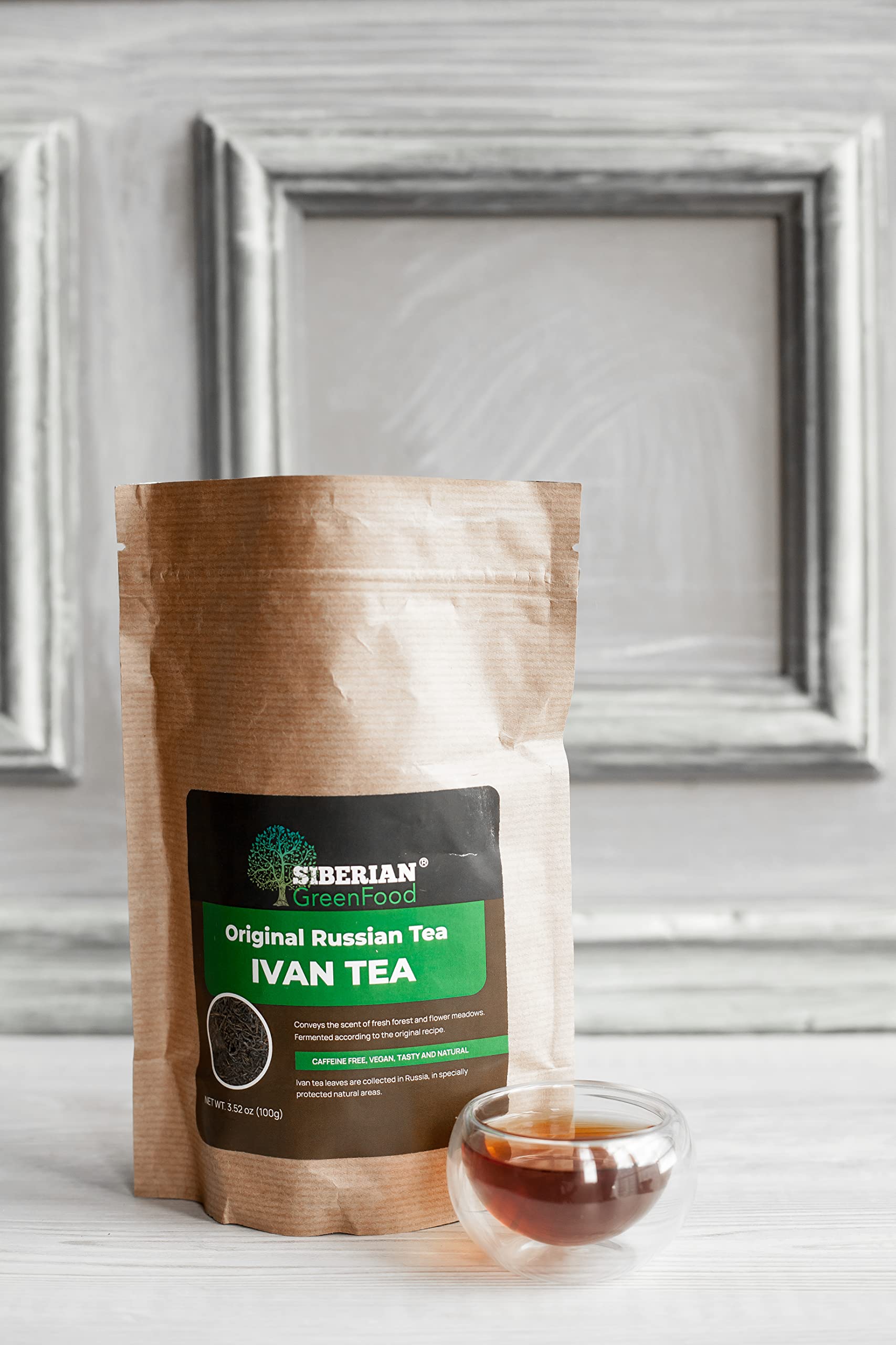Siberian Green Food Ivan Tea, Fermented, Premium Quality, 3.5oz (100g)