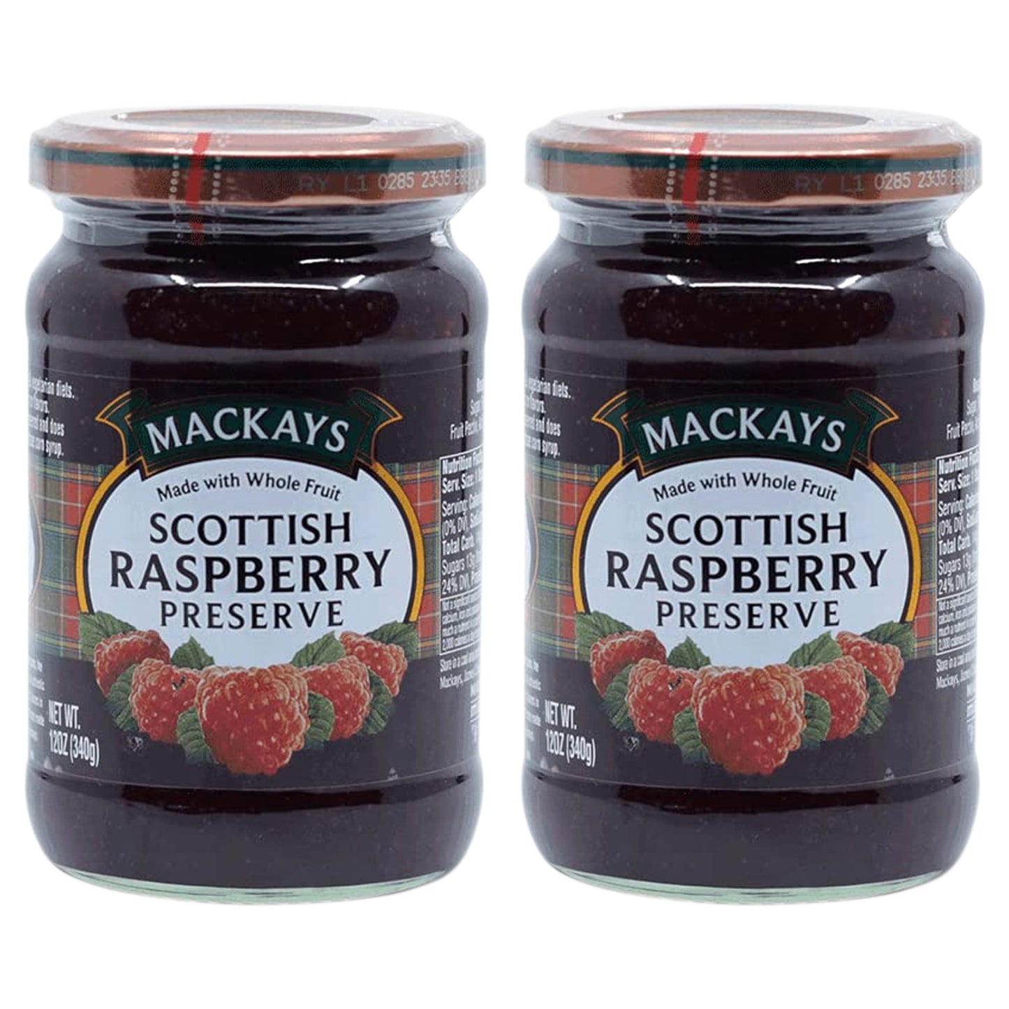 Mackays Scottish Raspberry Preserve Jam for Bread | Made In Small Batches | Vegan | No Artificial Color And Flavor | Gluten Free