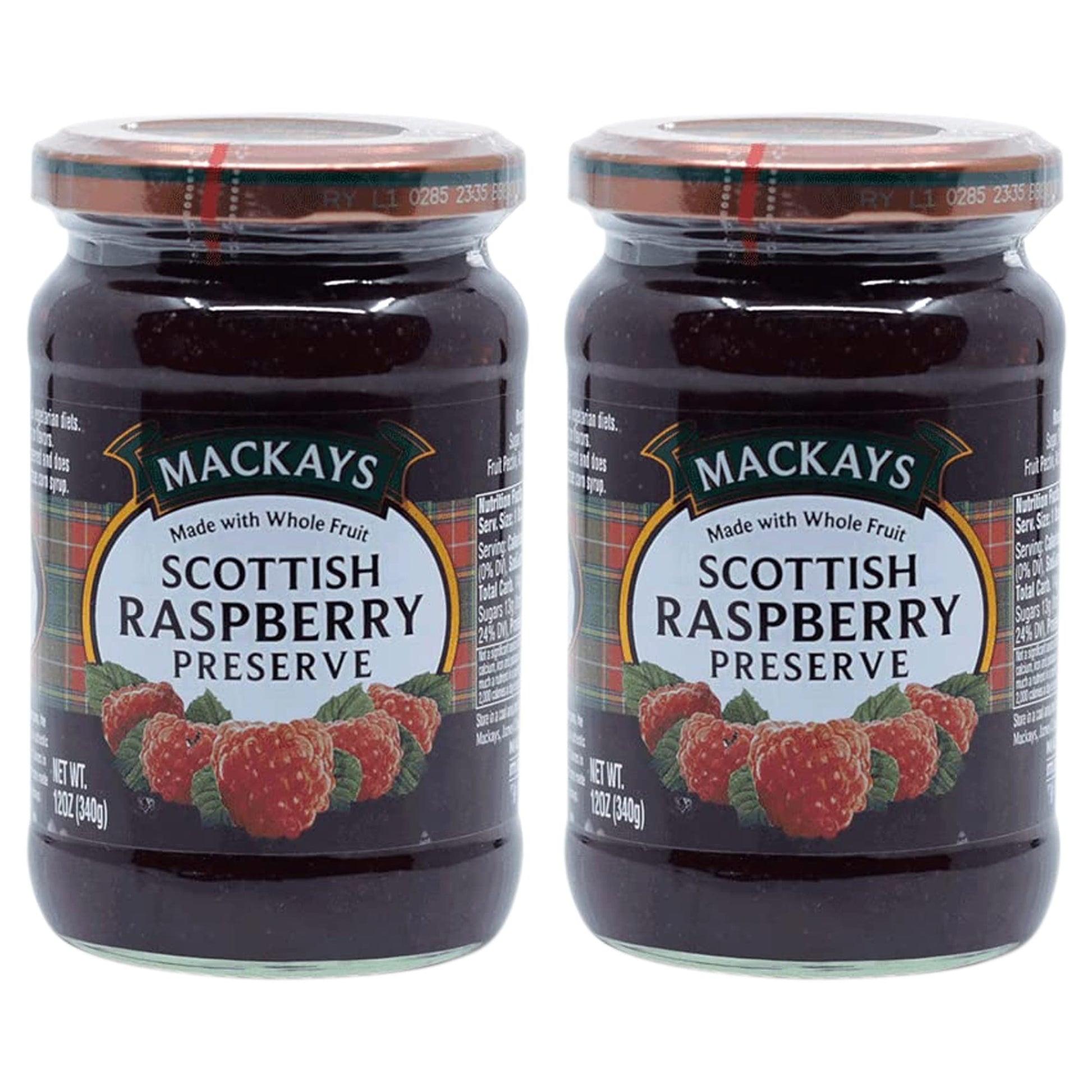 Mackays Scottish Raspberry Preserve Jam for Bread | Made In Small Batches | Vegan | No Artificial Color And Flavor | Gluten Free