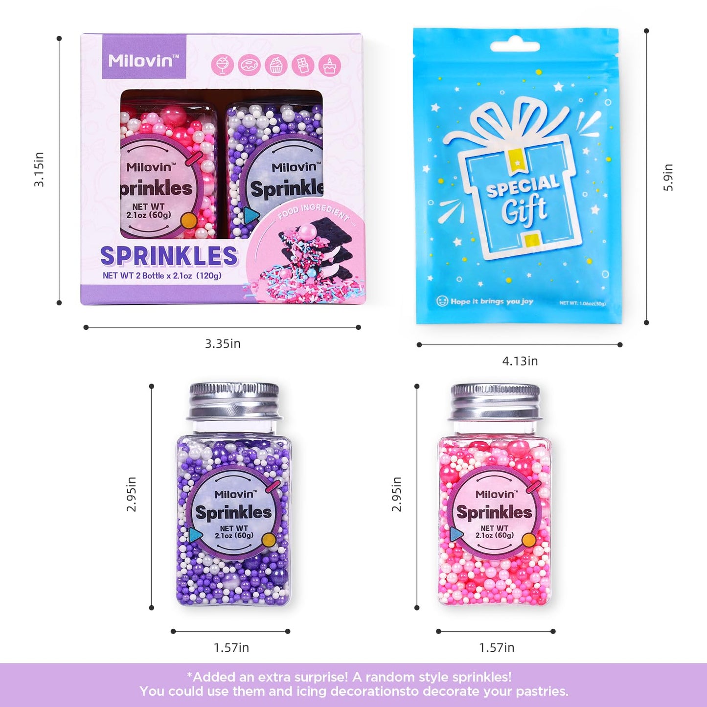 Pink And Purple Sprinkles, Edible Pearls, Pink Pearls, Purple Pearls, Edible Pearls For Cake Decorating, Cupcakes, Cookies, Maca