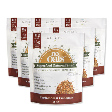 Witzi's No Oats Oatmeal Alternative, Cardamom & Cinnamon, 2oz (Pack of 6), Made with Chia Seeds, Cinnamon & Cardamom, Grain Free