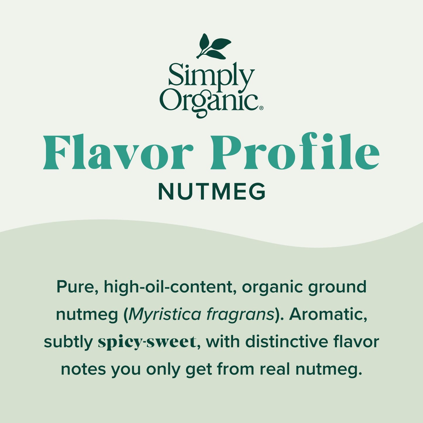 Simply Organic Pure Ground Nutmeg, 2.3 Ounce Jar,Aromatic, Subtly Spicy-Sweet Flavor, Organic, Kosher, No GMO, No ETO