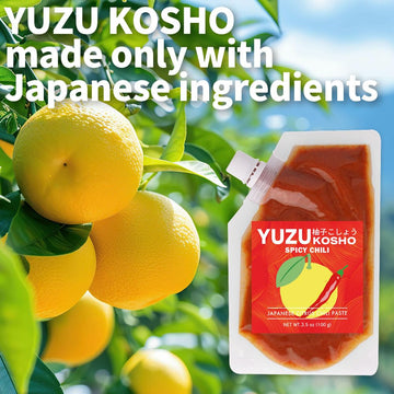 Red Yuzu Kosho - Japanese Spicy Citrus Chili Condiment, Vegan, No Additives, 3.5 Oz (100G), Bold Umami Seasoning