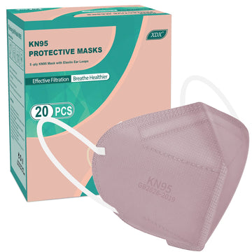 Xdx Kn95 Face Masks, Individually Wrapped Pink Mask For Men And Women, 5 Layers Breathable & Comfortable Face Masks Disposable, 