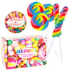 Big Size! 24 Pack Twisty Lollipop, Swirl Lollipop, Rainbow Twist and Swirl Lollipops Individually Wrapped Bulk, Kid s Lollipops