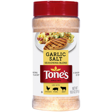 Tones Garlic Salt Seasoning Blend, 18 Ounce (Pack of 6)
