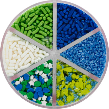 Betty Crocker 6 Color Sprinkles, Dessert Sprinkles For Cake, Cupcake, Cookie Decorating, Baking, Green, Blue, And White Blends 6