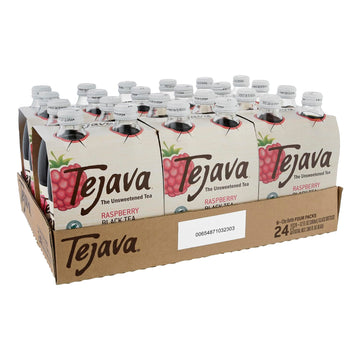 Tejava Raspberry Black Iced Tea, 24 Pack, 12Oz Glass Bottles, Unsweetened, Non-Gmo, Kosher, No Sugar Or Sweeteners, No Calories,