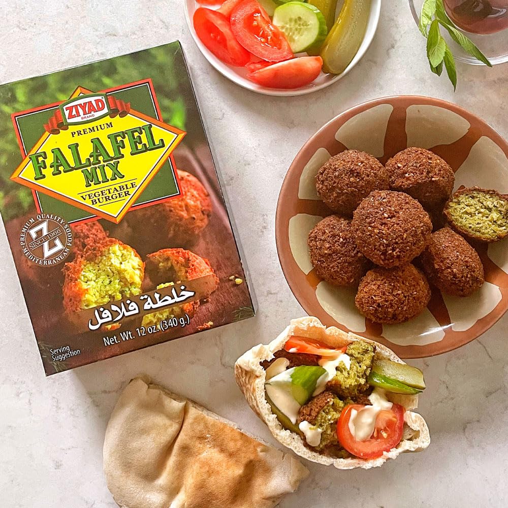 Ziyad Falafel Dry Mix, Gluten-Free, Vegan, Non-GMO, No Additives, No Preservatives, Great for Making Veggie Burgers and Snacks,