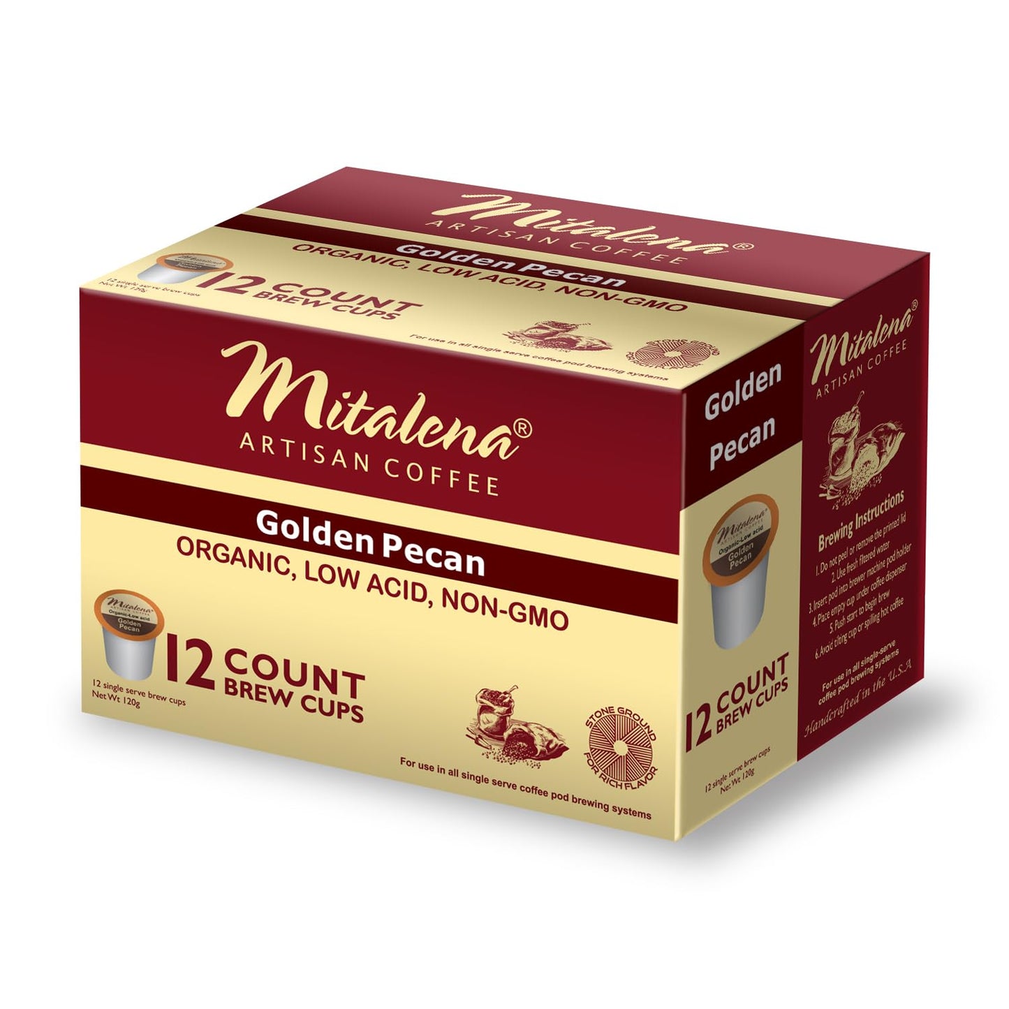 Mitalena Artisan Coffee Variety Pack - 72 Low Acid Organic Coffee Pods, Compatible With Keurig K Cup Coffee Maker - Try 6 Differ