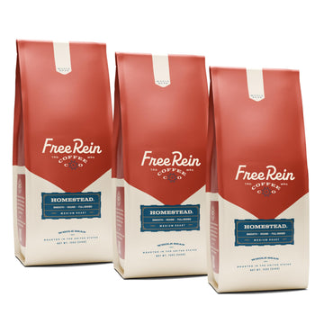 Free Rein Coffee Company, Homestead Medium Roast Whole Bean Coffee - Smooth & Balanced Coffee, 100% Arabica, Roasted in America 