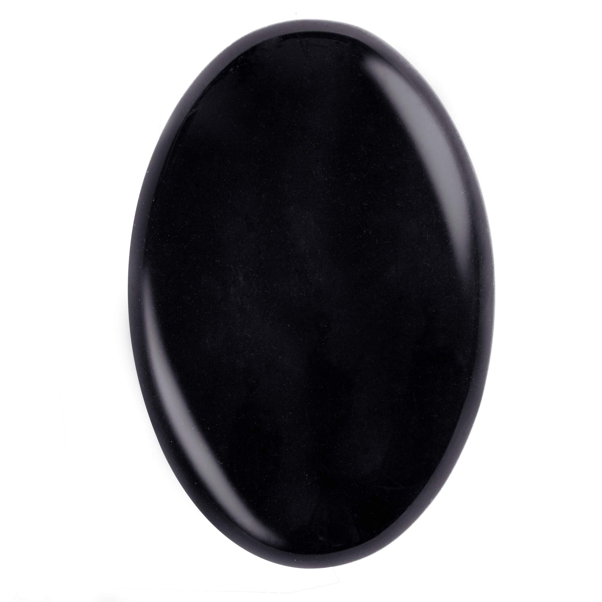 Ufeel Black Obsidian Palm Stone Crystal - Natural Healing Crystal Oval Pocket Energy Stones For Anxiety Stress