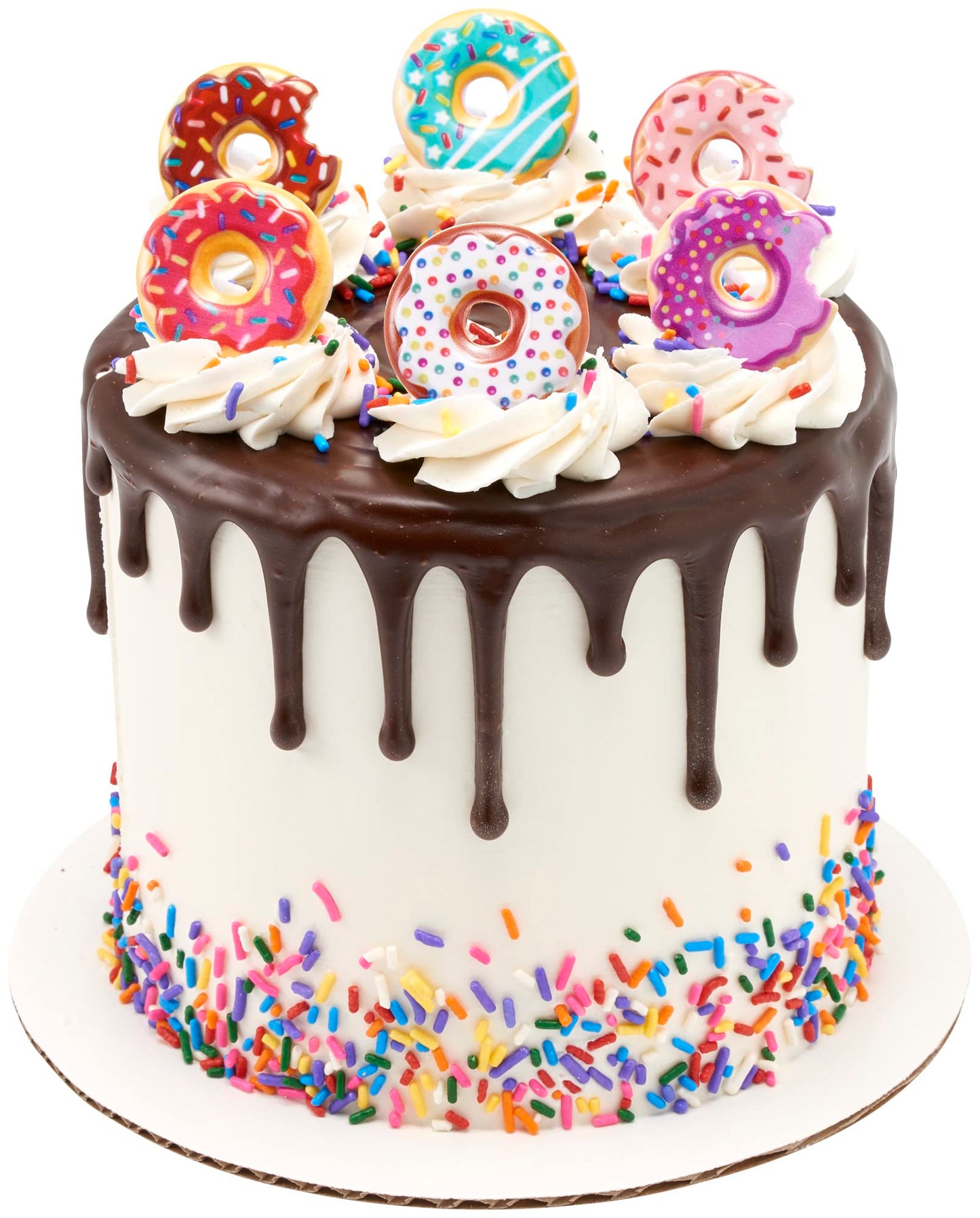 DecoPac Donut Cupcake Rings, Cake Toppers, 24 Pack, Multicolor, Food Safe Plastic Decorations
