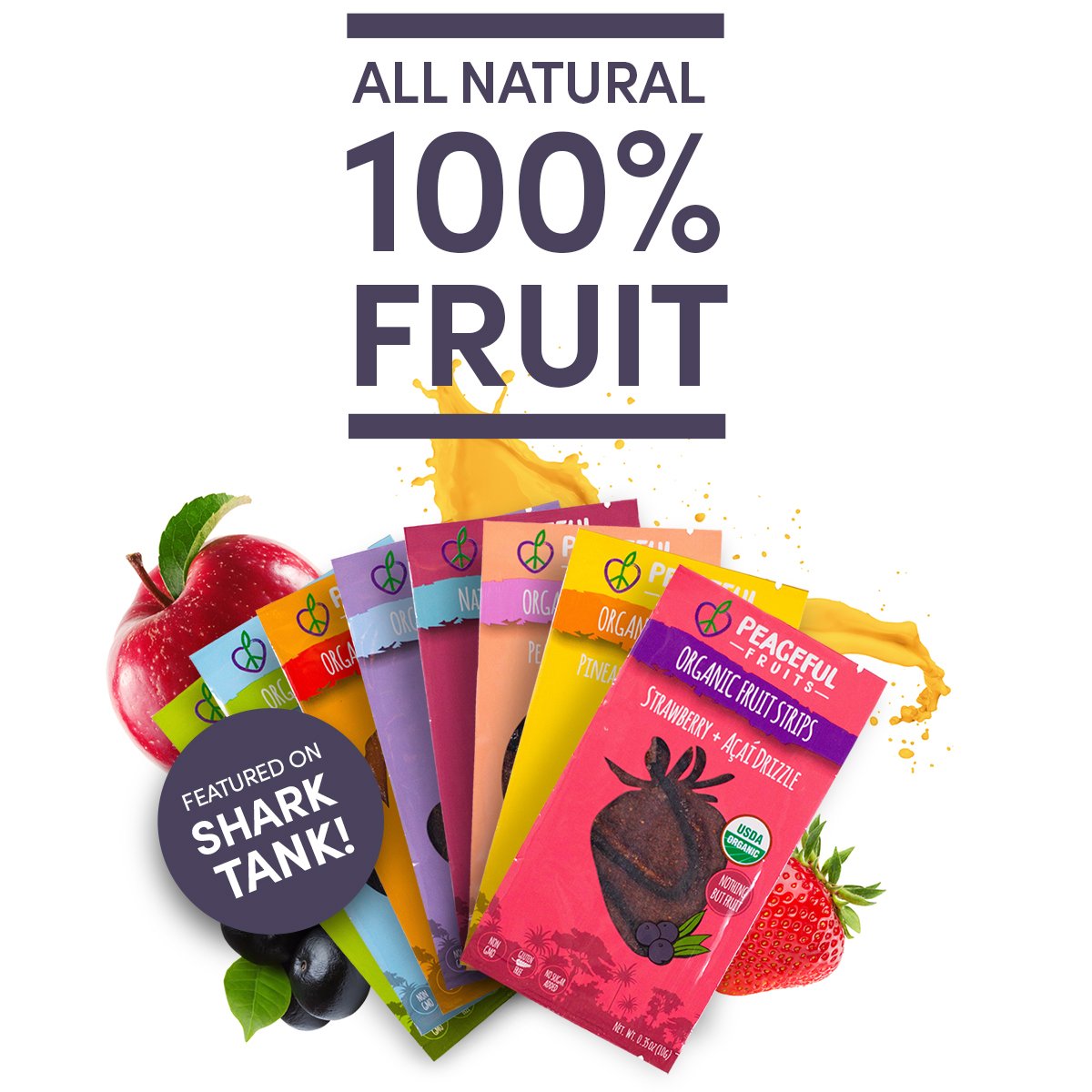 Peaceful Fruits 100% Fruit Strips (Pineapple, 12 Count)