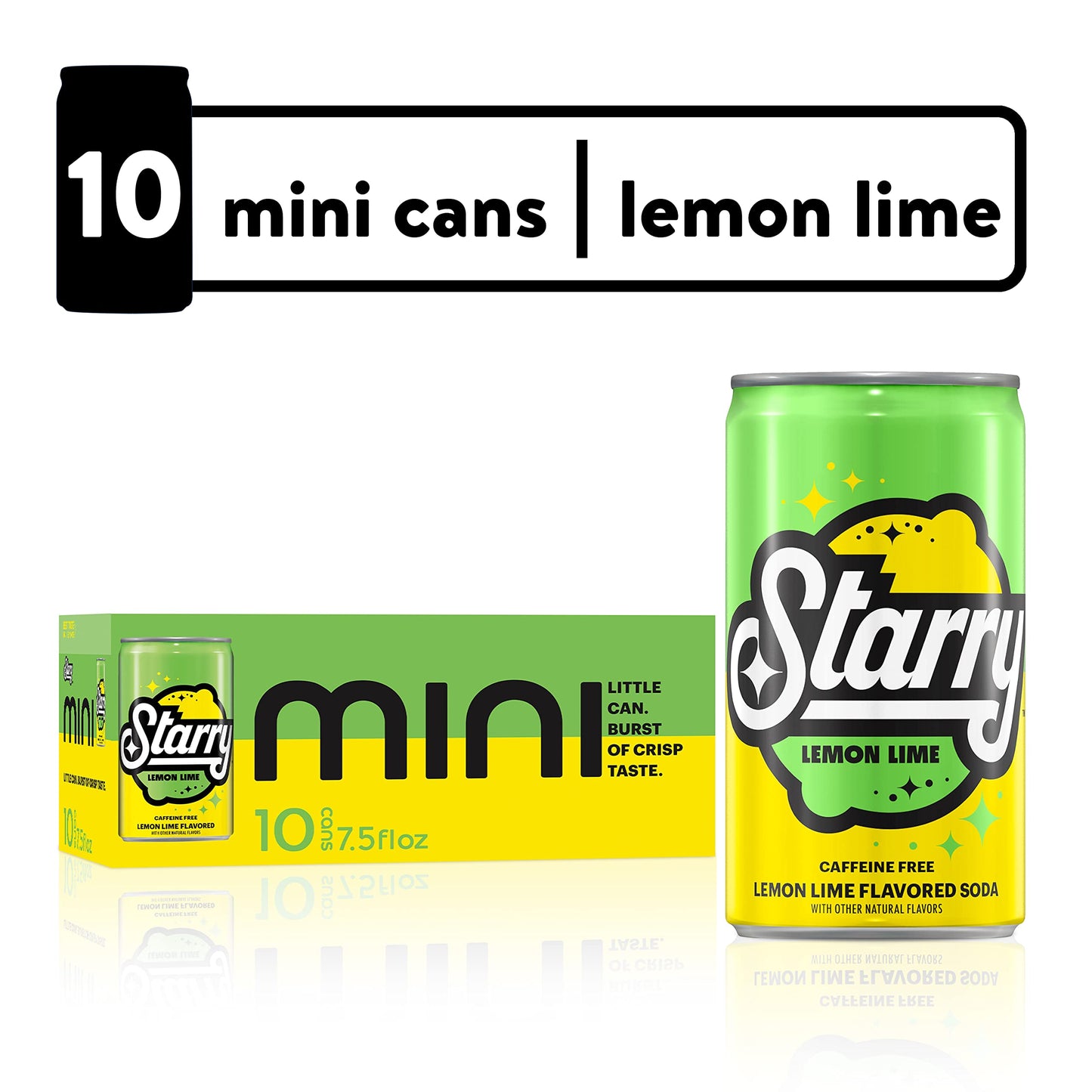 Starry Lemon Lime Soda, 7.5 Oz Cans, 10 Pack