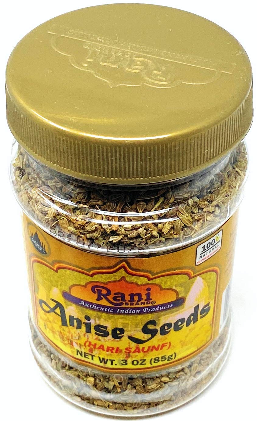Rani Anise Seeds (Hari Saunf) 3Oz (85G) Pet Jar ~ All Natural | Gluten Friendly | Non-Gmo | Vegan | Indian Origin