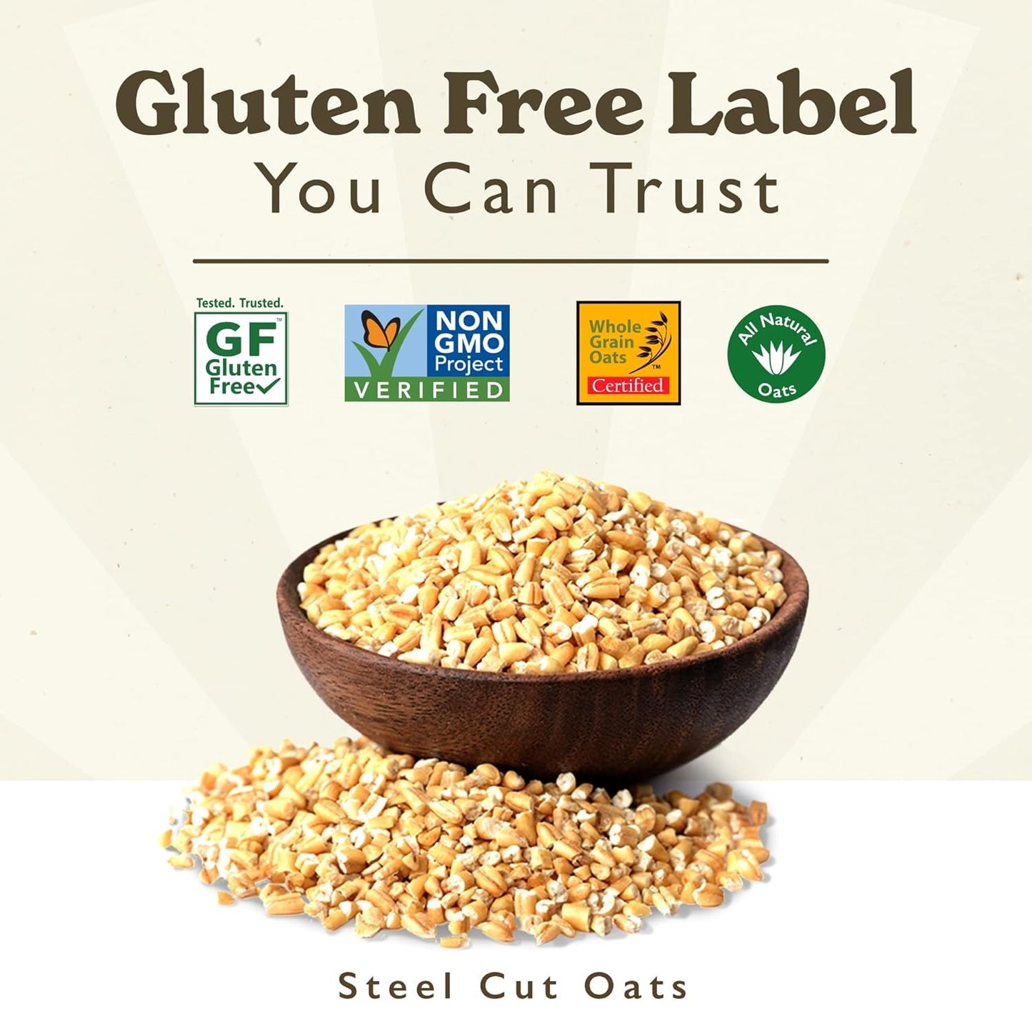 Gf Harvest Gluten Free Organic Whole Grain Steel Cut Oats, 40 Ounce Bag