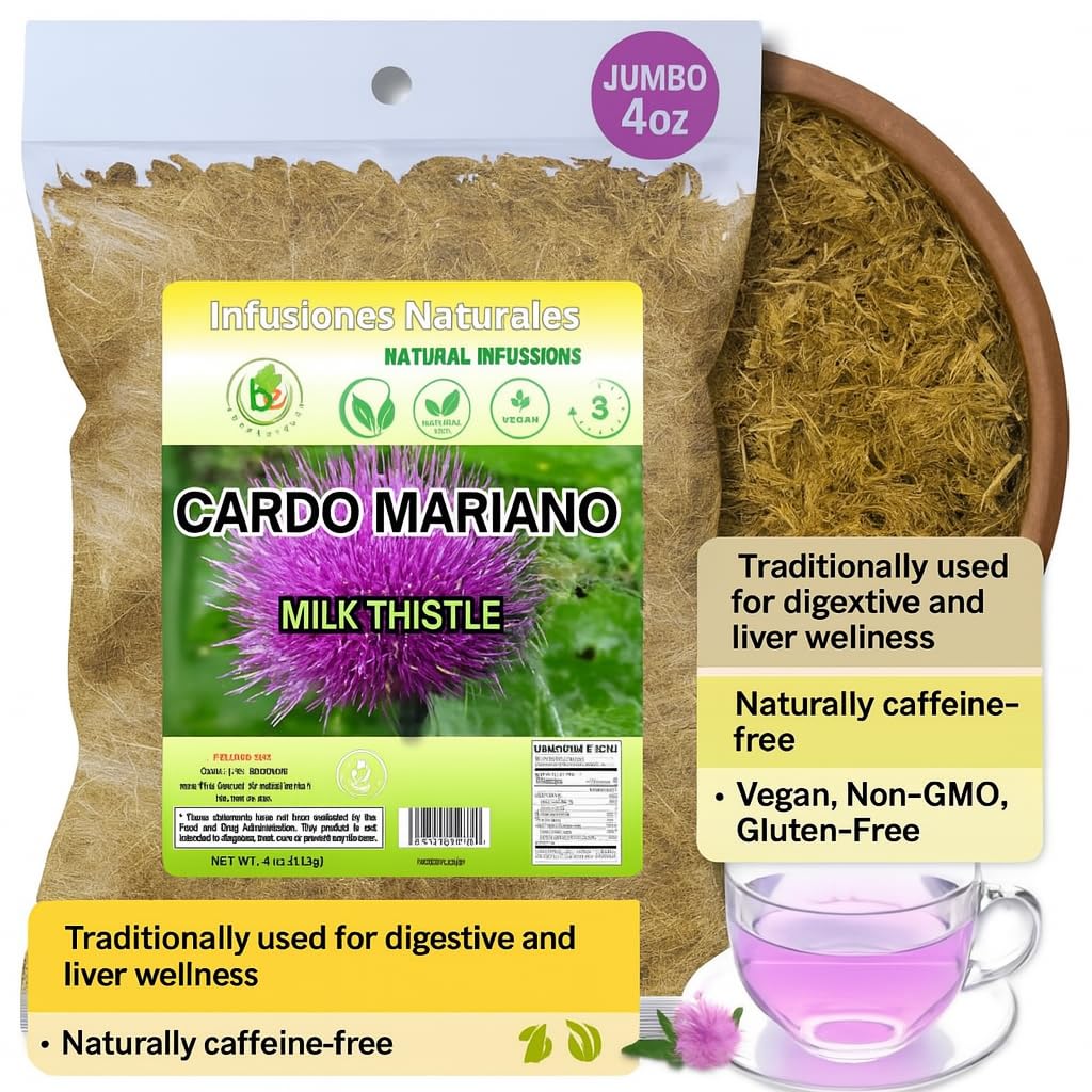 Cardo Mariano Herb Tea | Vegan | 100% Pure & Natural Cardo Marin - Milk Thistle Loose Tea 4oz (113g)