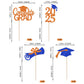 Rssta i Graduation Cupcake Toppers, 36 Pack, Paper, Orange Blue, Class of 2025 Cake Decorations, Diploma Cap Food Picks