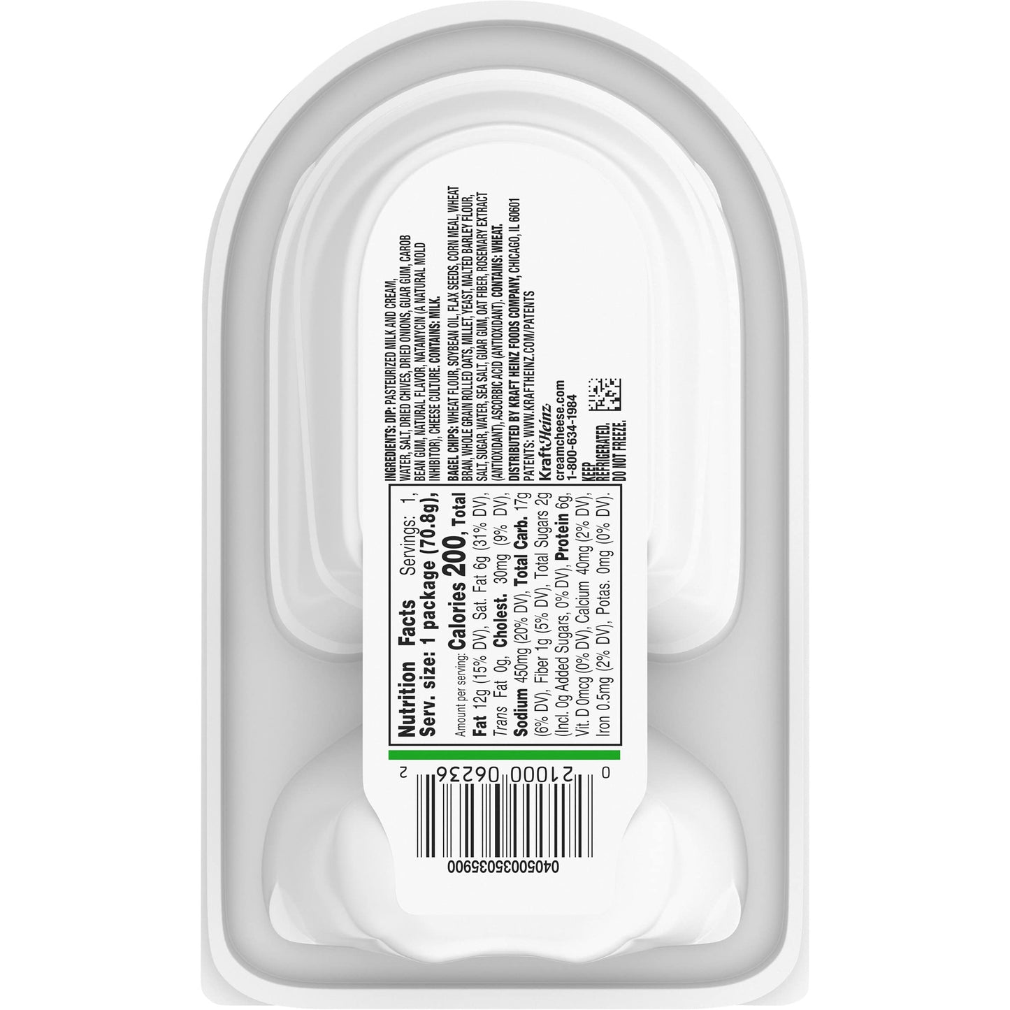 Philadelphia Multigrain Bagel Chips & Chive & Onion Cream Cheese Dip, 2.5 oz Tray