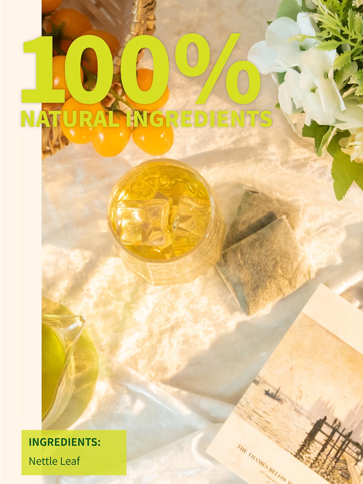 TeeLux Nettle Leaf Tea Bags, Caffeine Free Herbal Tea, Mild & Smooth Taste, 100 Count