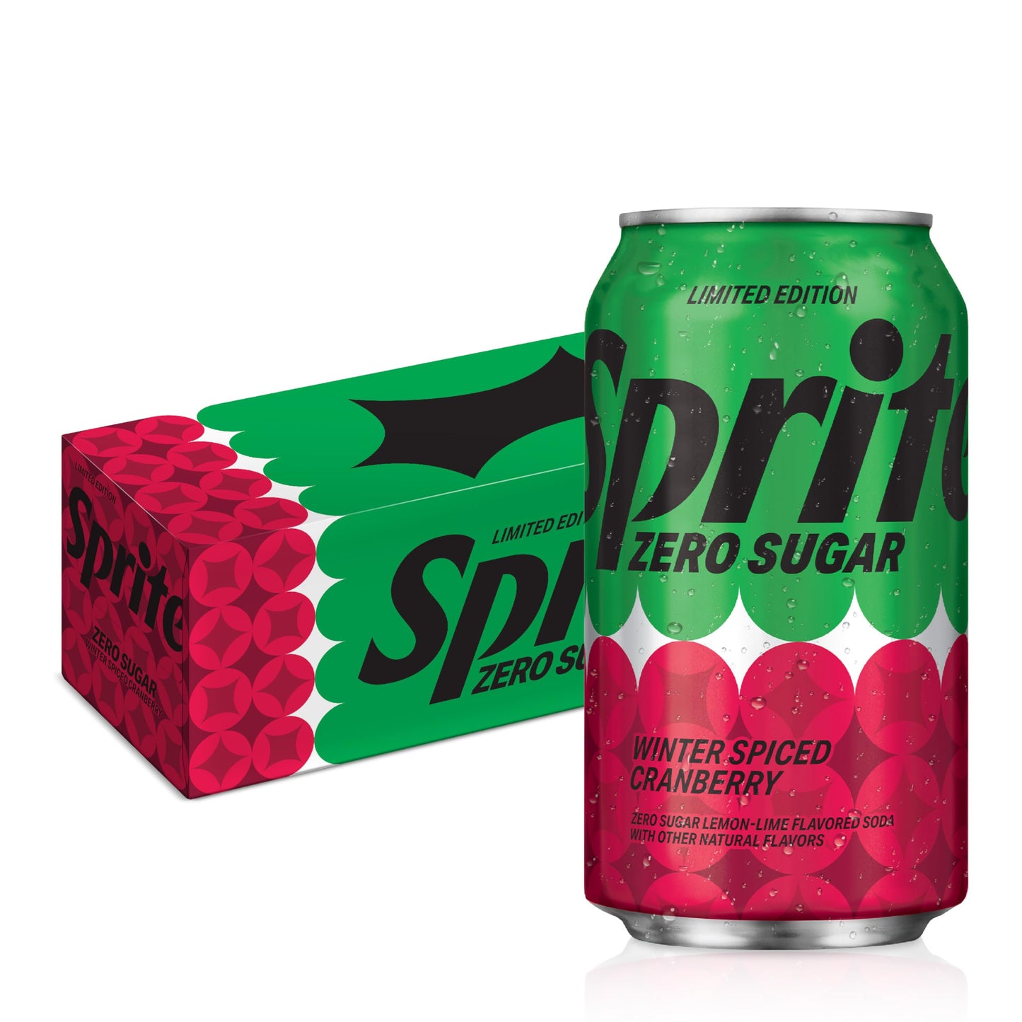 Sprite Winter Spiced Cranberry Zero Sugar Soda Pop  12 fl oz  12 Pack